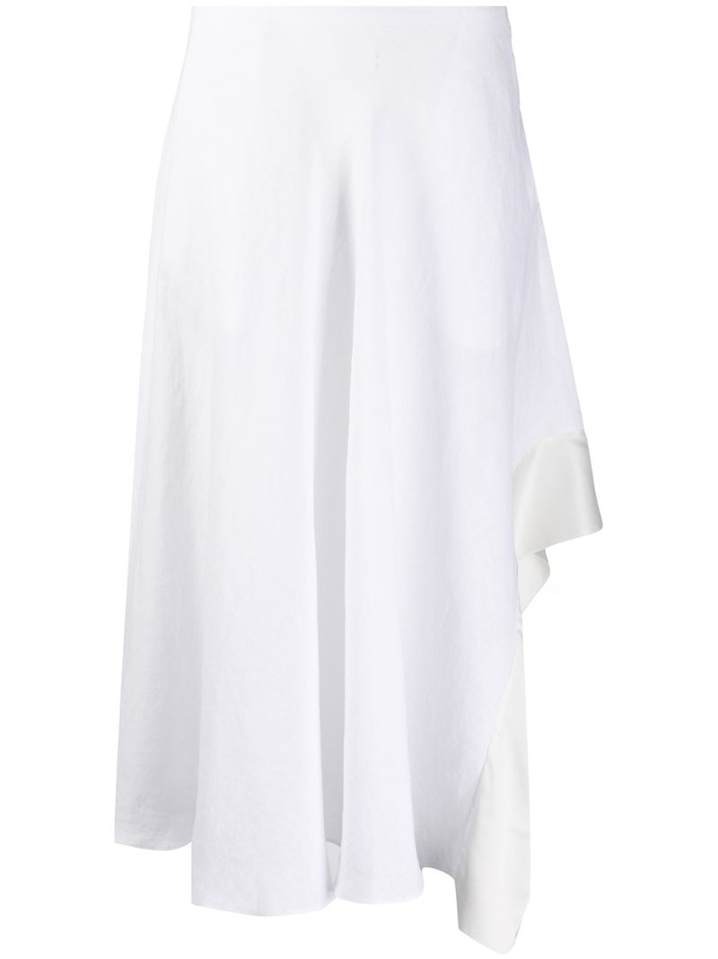Fabiana Filippi Asymmetric Contrasting-hem Skirt In White