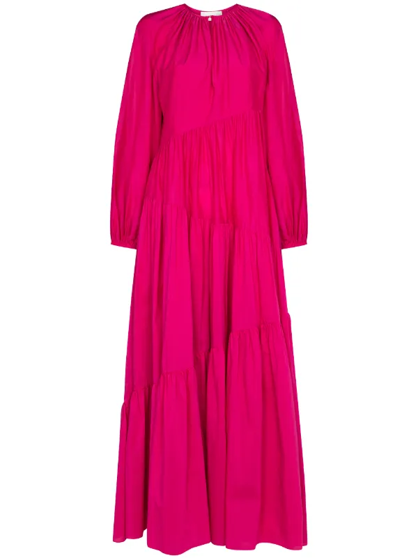 tiered maxi dress with sleeves