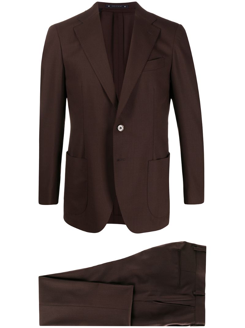 Bagnoli Sartoria Napoli Fitted Two-piece Suit In Brown