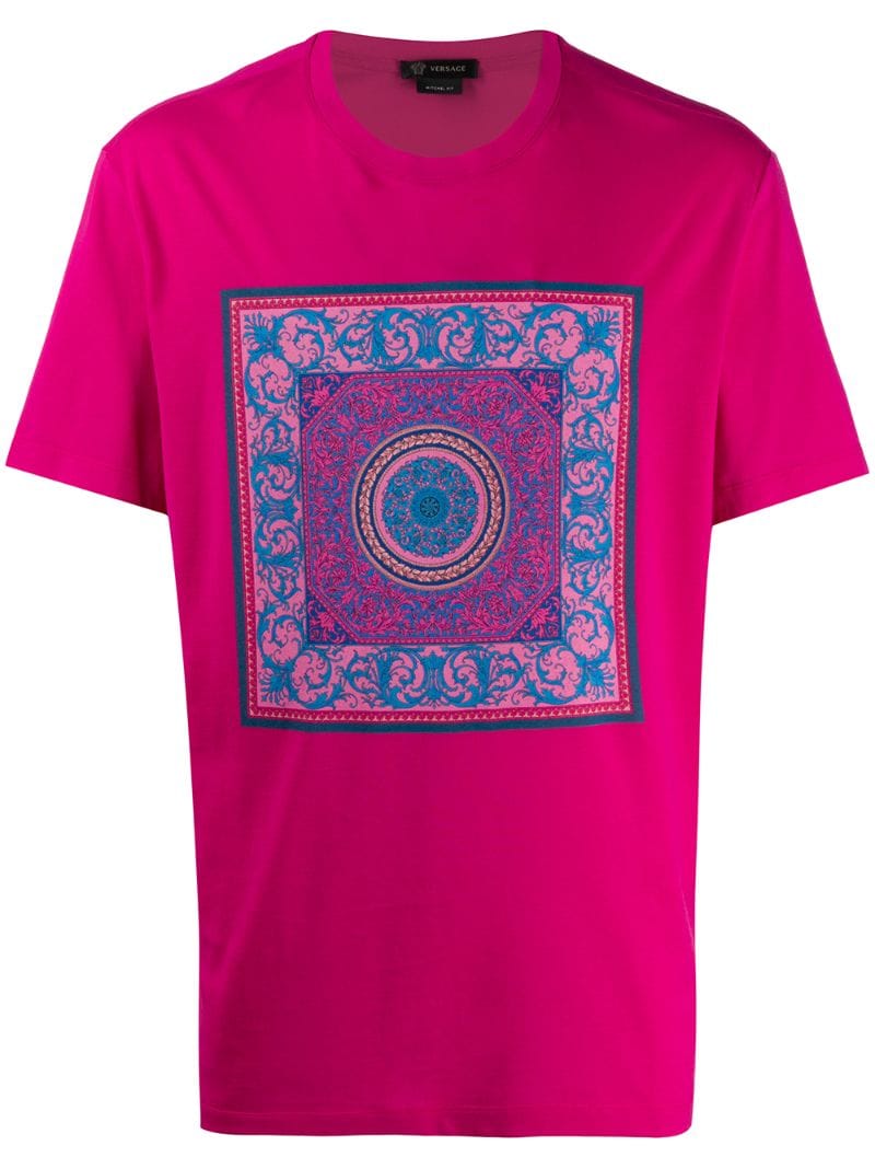 Versace Oversized Printed T-shirt In Pink