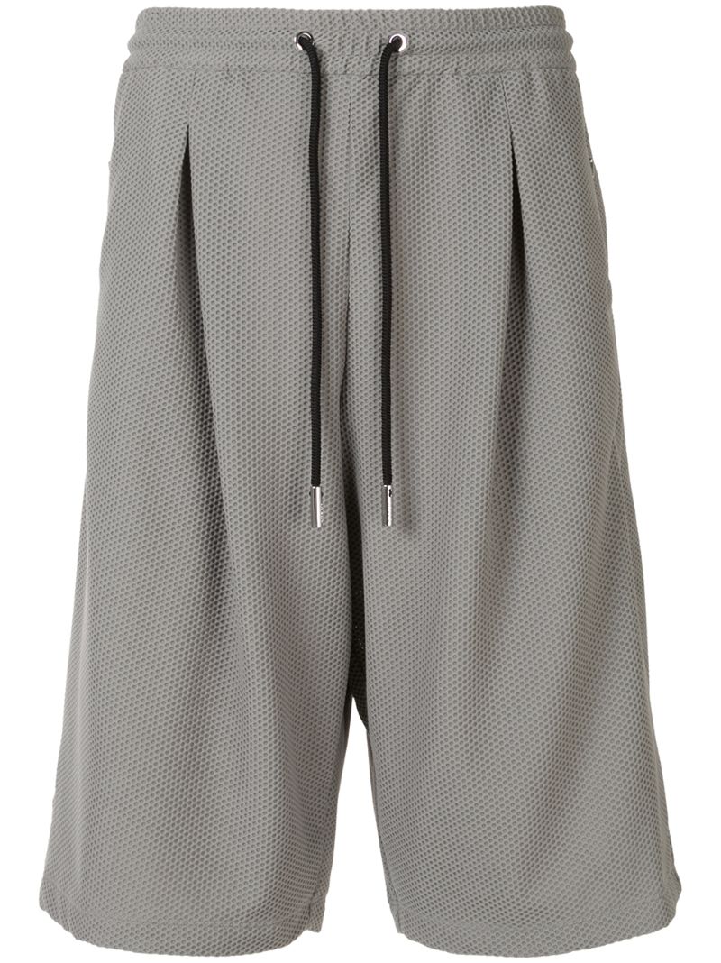 Giorgio Armani Mesh Track Shorts In Grey