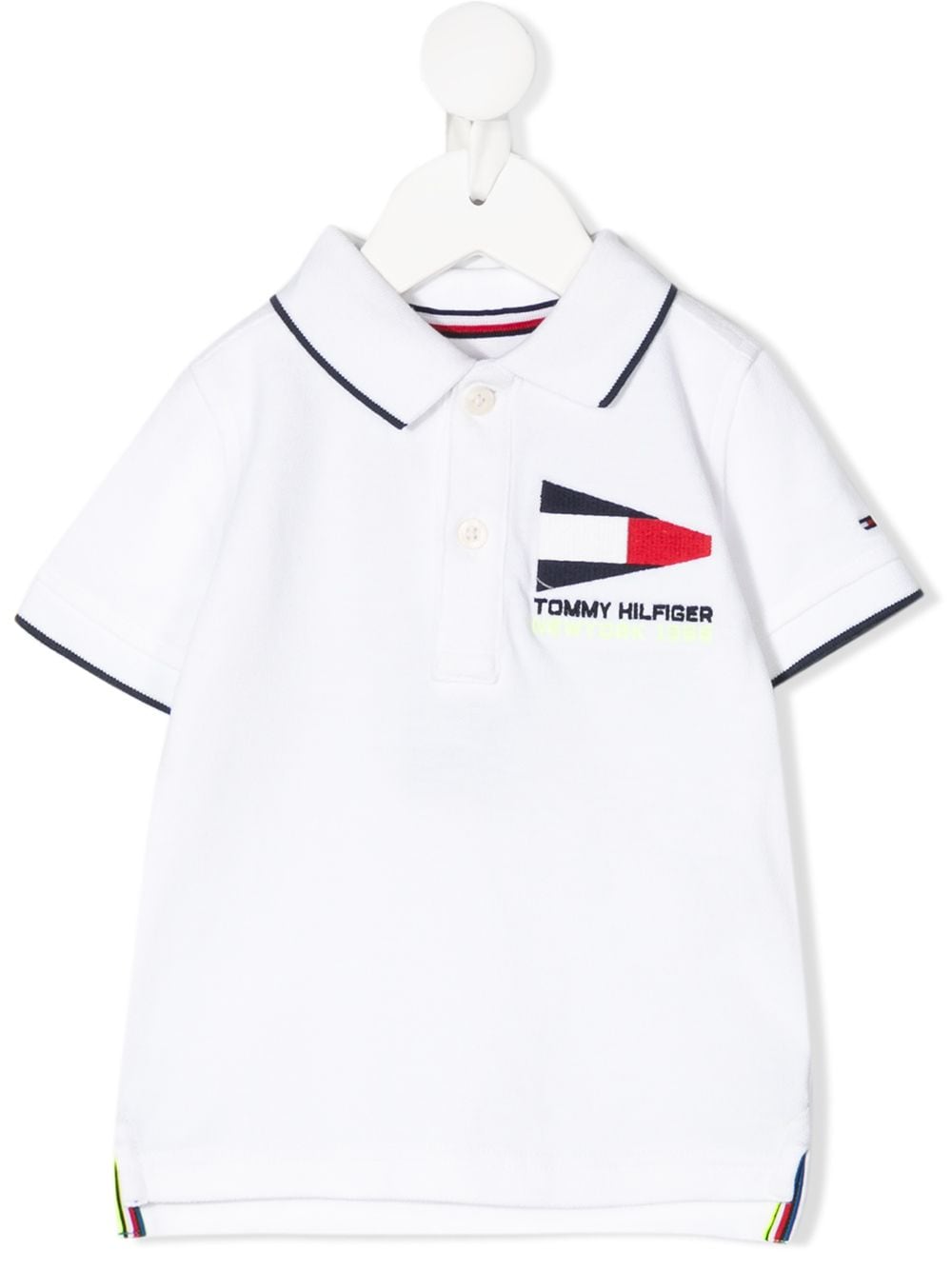 Tommy Hilfiger Junior Babies' Logo-embroidered Polo Shirt In 白色