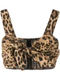 Dolce & Gabbana leopard-print poplin crop top - Neutrals