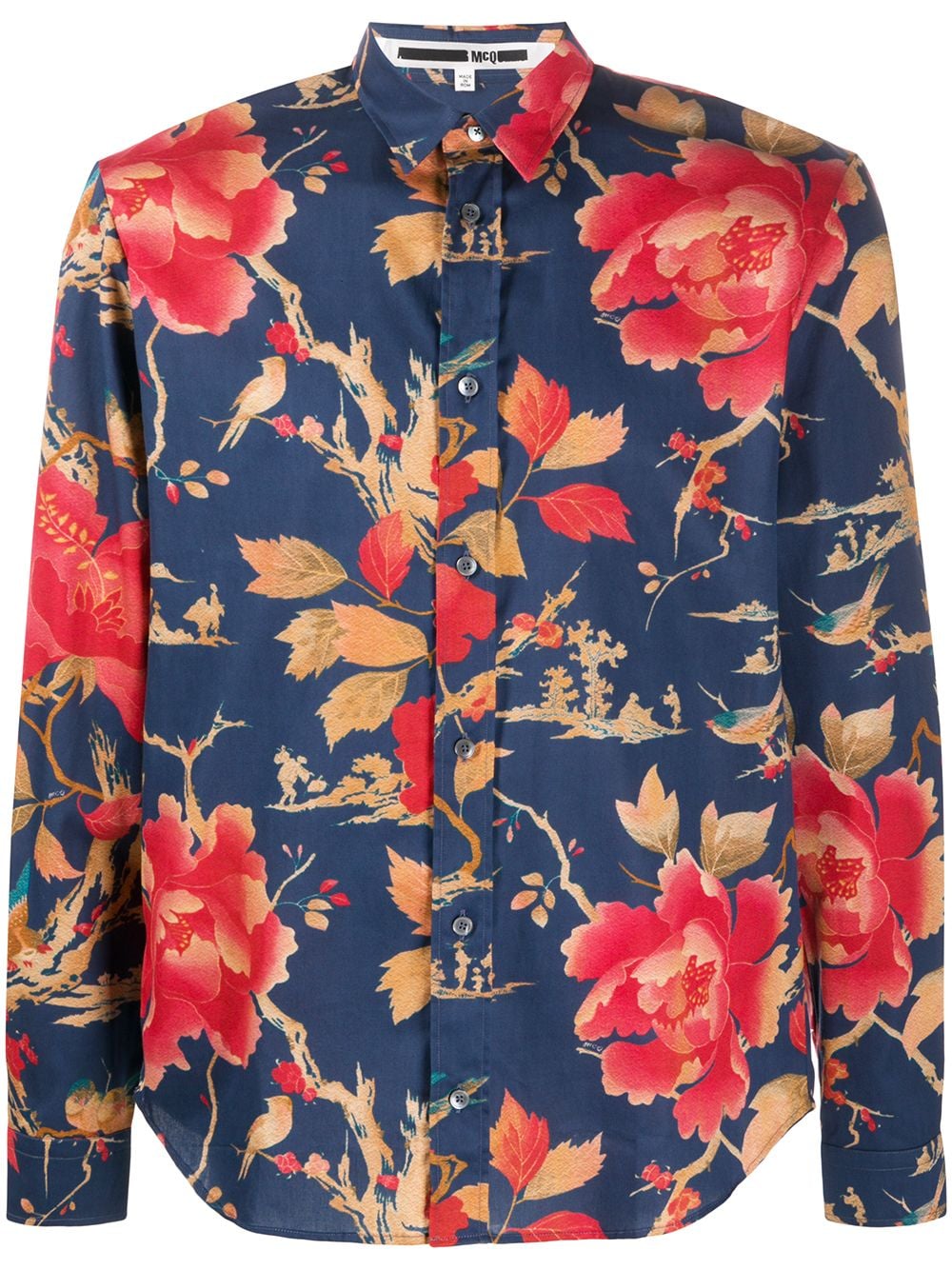 Shop Mcq By Alexander Mcqueen Floral Shirt In Blue