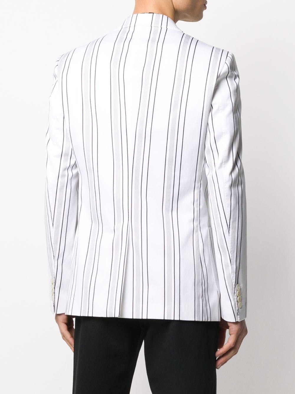 Shop Dolce & Gabbana Striped Pattern Blazer In White