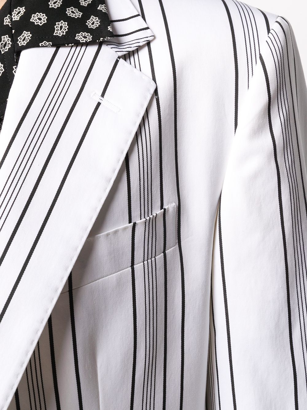 Shop Dolce & Gabbana Striped Pattern Blazer In White