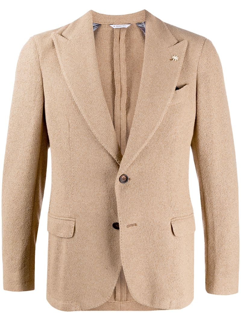 Manuel Ritz Fitted Single Breasted Blazer In Neutrals