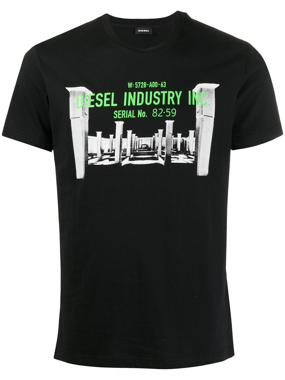 Diesel Logo Print T-shirt In Black