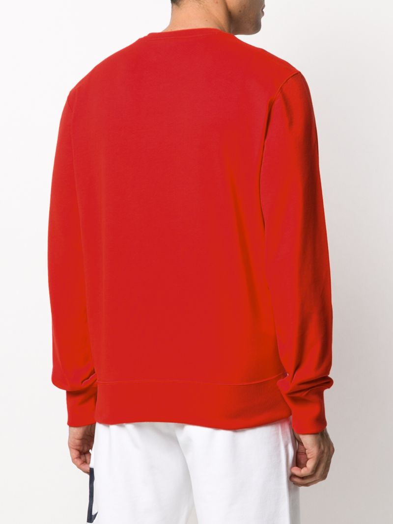 Shop Champion Embroidered Logo Sweatshirt In Red