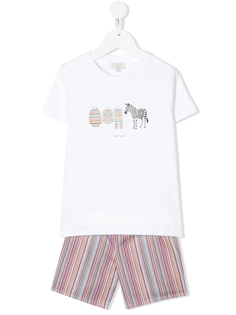 Paul Smith Junior Cotton Jersey T-shirt & Striped Shorts In White