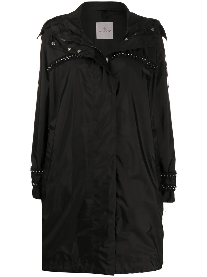 MONCLER STUD-EMBELLISHED TRENCH COAT