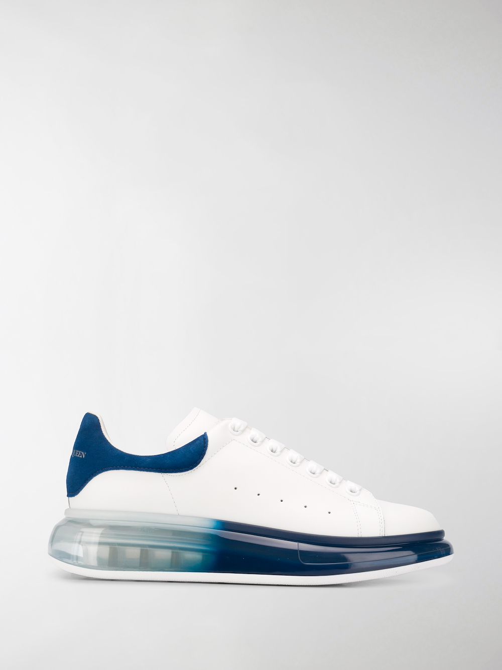Alexander Mcqueen Exaggerated-sole Suede-trimmed Leather Sneakers In White
