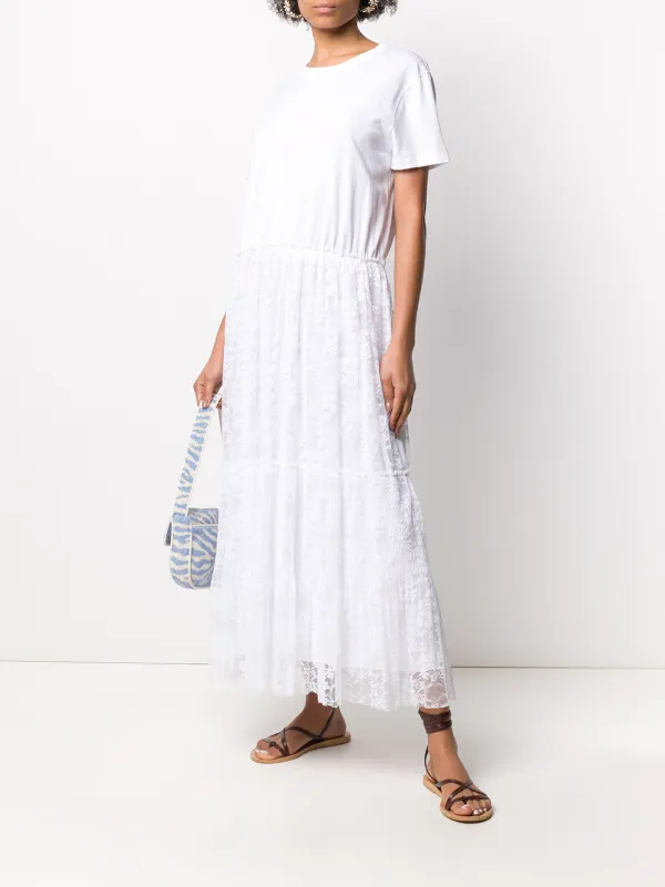 white lace t shirt dress