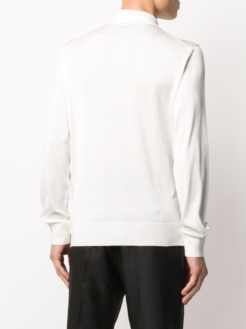 Shop Tom Ford Long-sleeved Polo Shirt In White