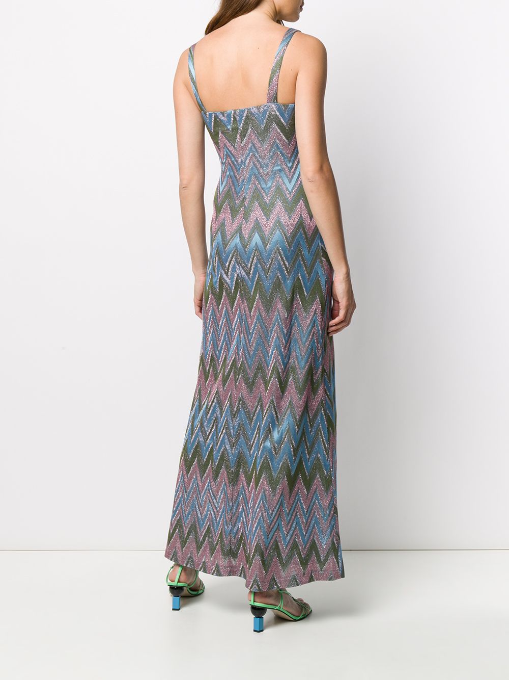 фото M missoni длинное платье с узором зигзаг