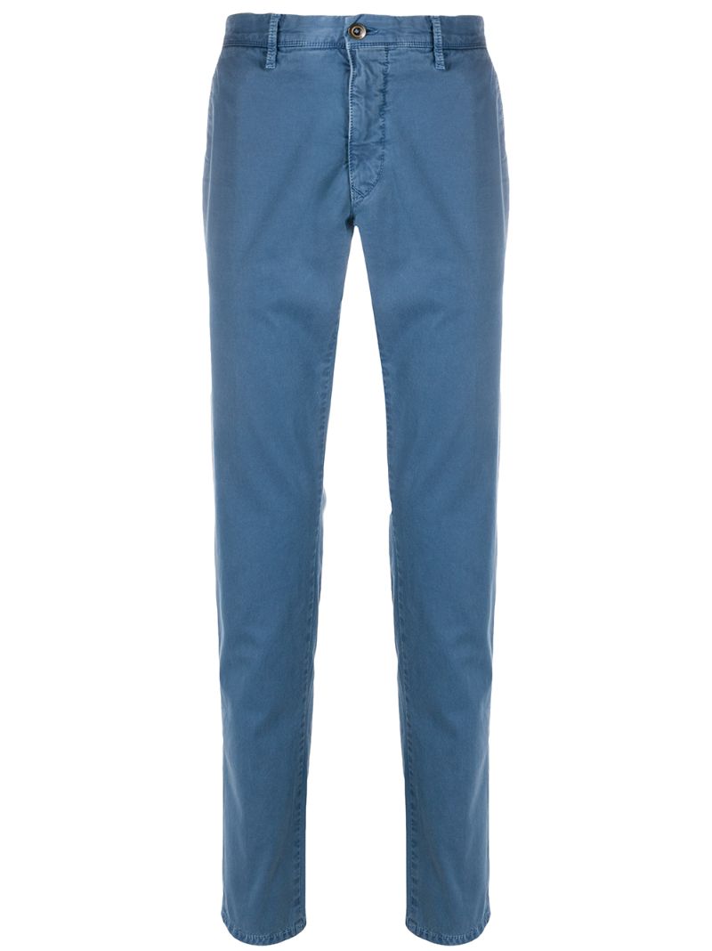 Shop Incotex Mid-rise Slim-fit Trousers In Blue