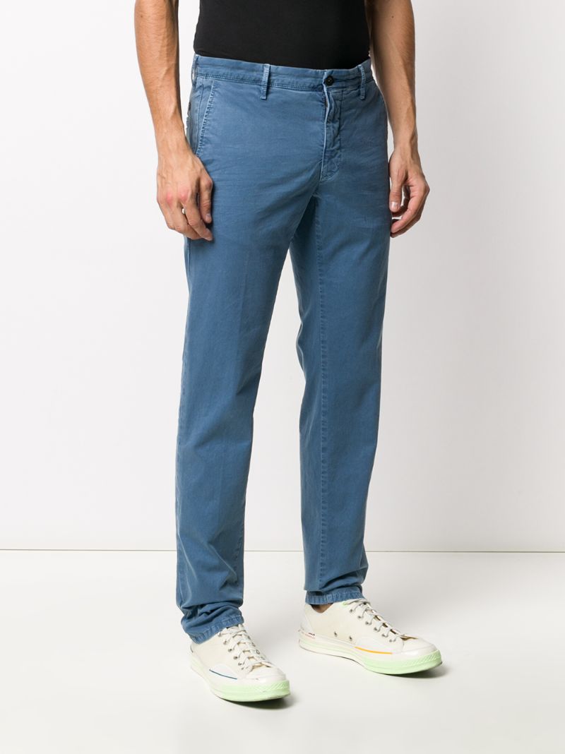 Shop Incotex Mid-rise Slim-fit Trousers In Blue