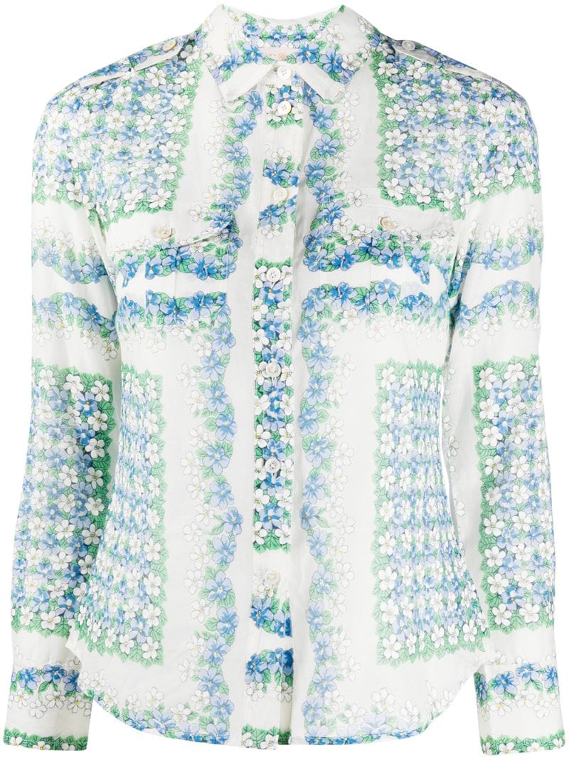 TORY BURCH MIXED FLORAL PRINT BLOUSE