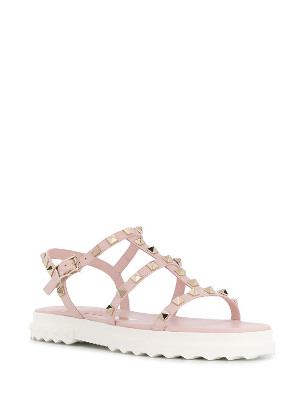 valentino rockstud pink sandals