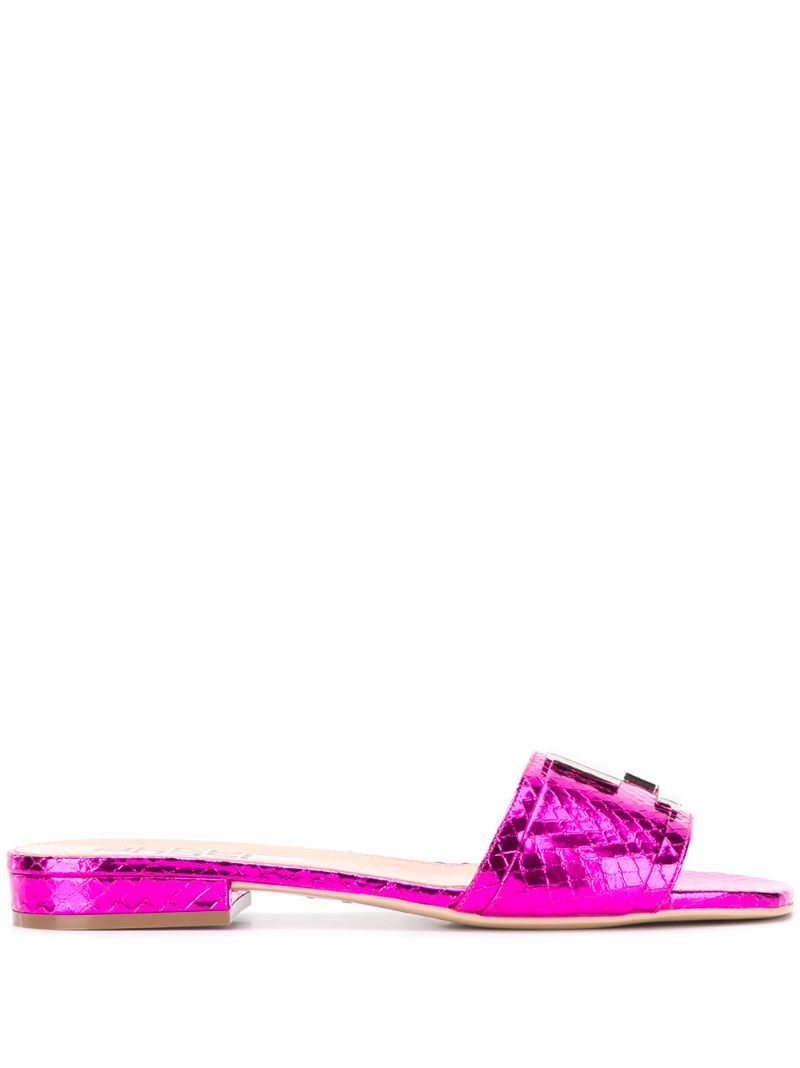 Shop Sergio Rossi Square Toe Sandals In Pink