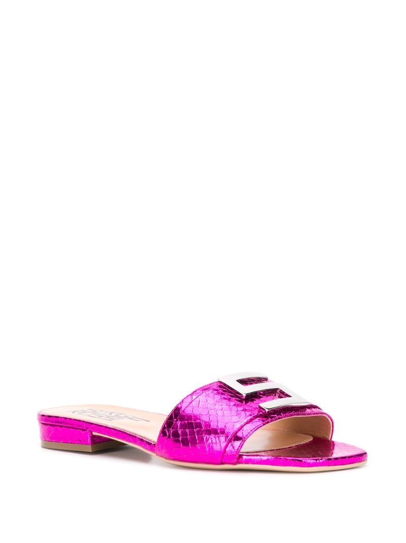 Shop Sergio Rossi Square Toe Sandals In Pink