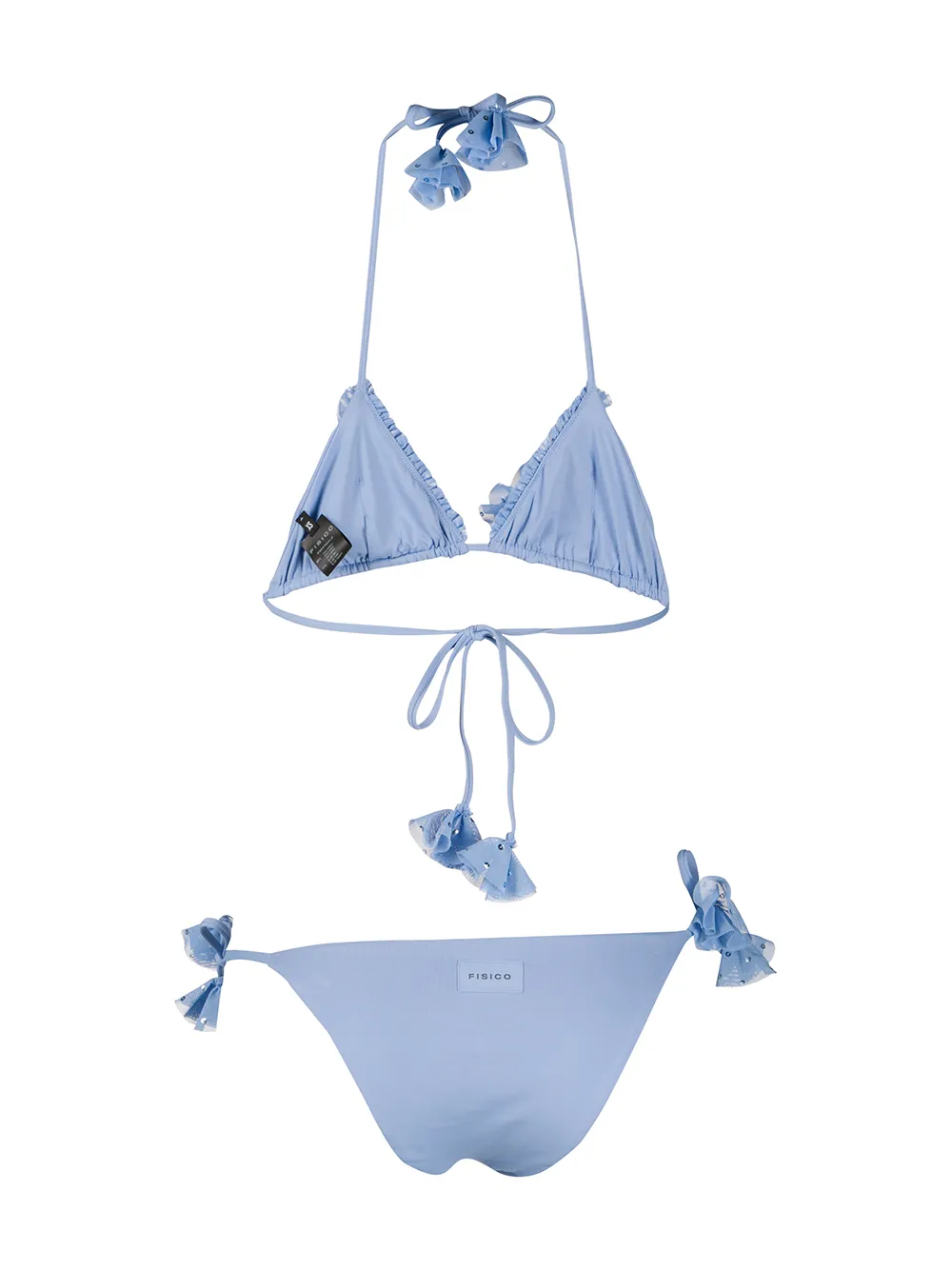 Fisico Cristina Ferrari Ruffled Sequin Embellished Bikini In Blue