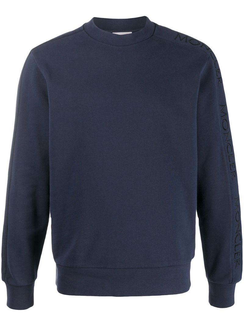 Moncler Logo Trim Sweatshirt In Blue