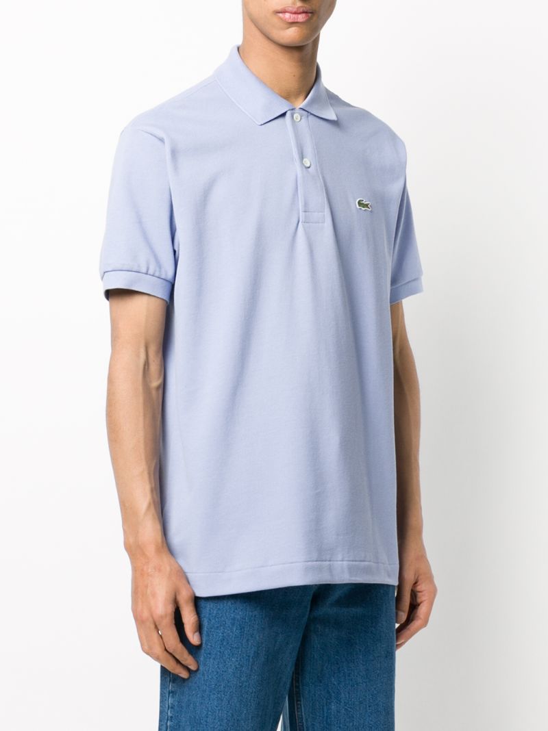 Shop Lacoste Logo Patch Polo Shirt In Blue