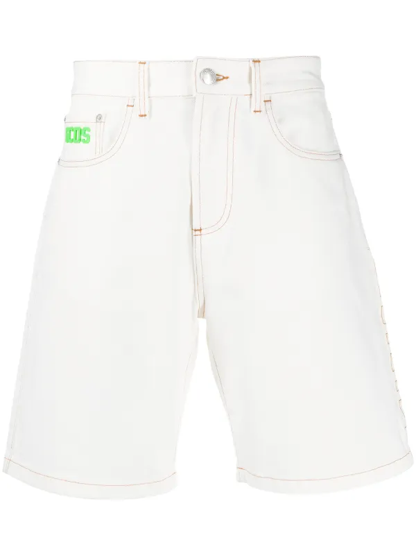 mid rise white shorts