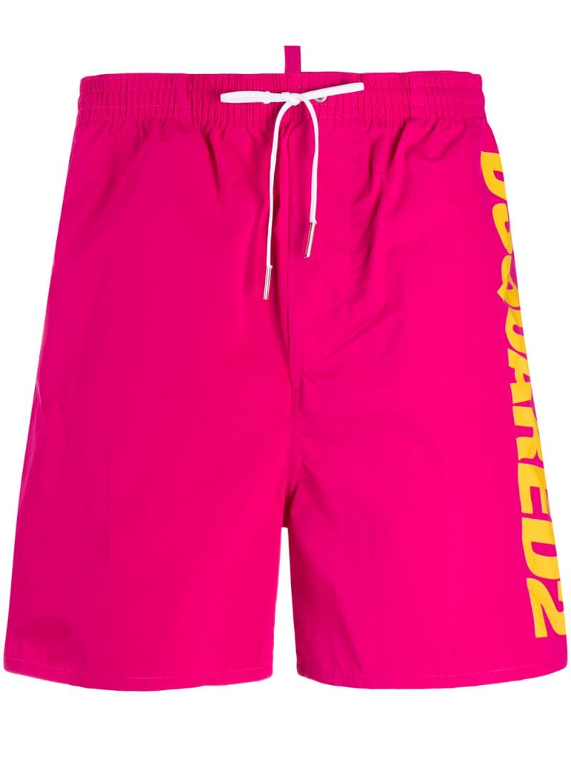 Dsquared2 Logo Print Swim Shorts In Pink