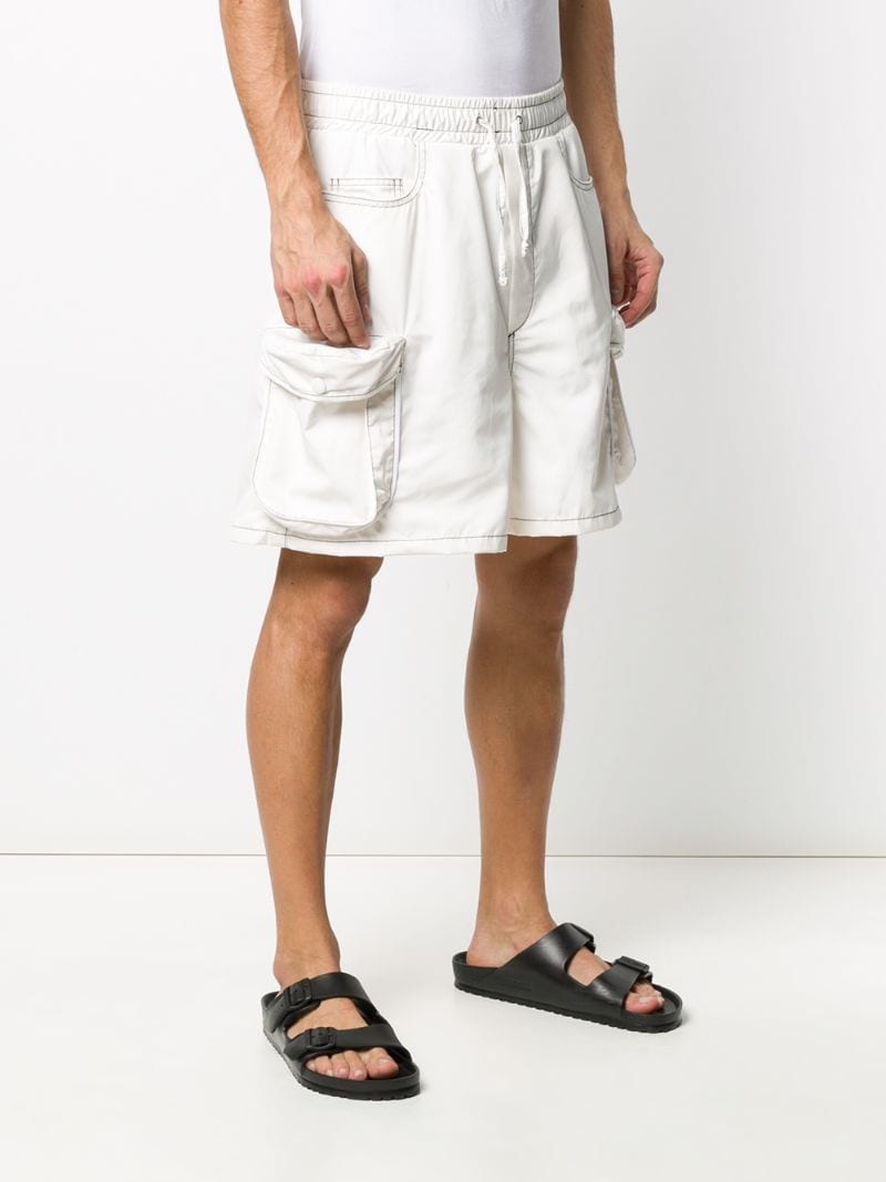 Shop Sunnei Loose Cargo Shorts In White