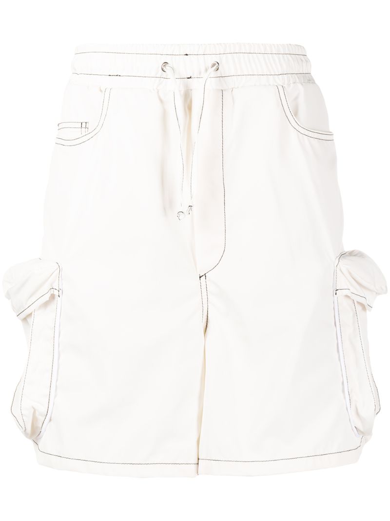 Shop Sunnei Loose Cargo Shorts In White