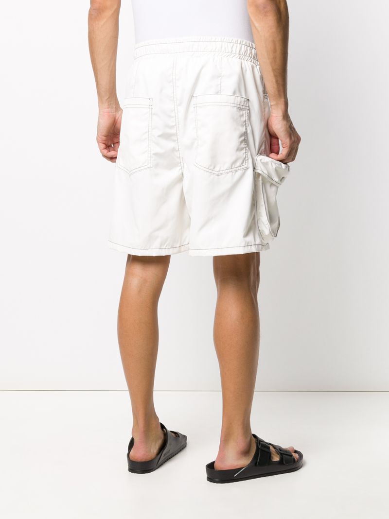 Shop Sunnei Loose Cargo Shorts In White