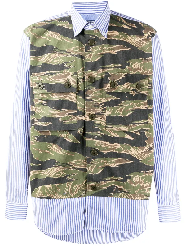 Junya Watanabe Military Vest Layered Shirt in Pink