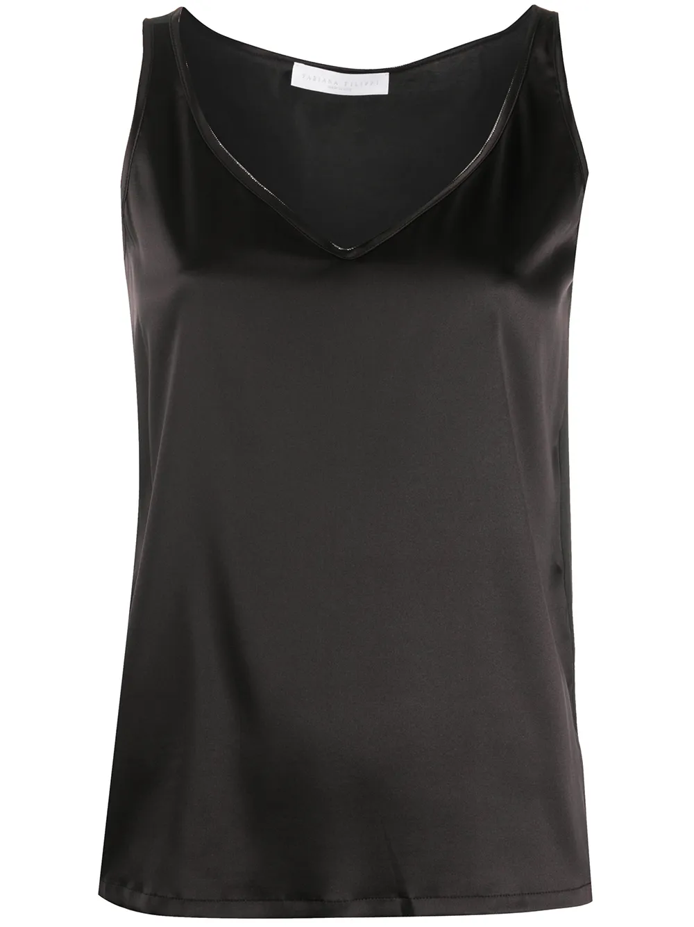 

Fabiana Filippi camiseta con cuello en V - Negro