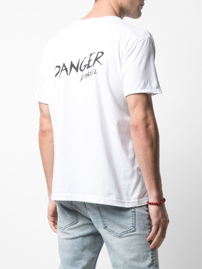 Shop Domrebel Danger Raw Hem T-shirt In White