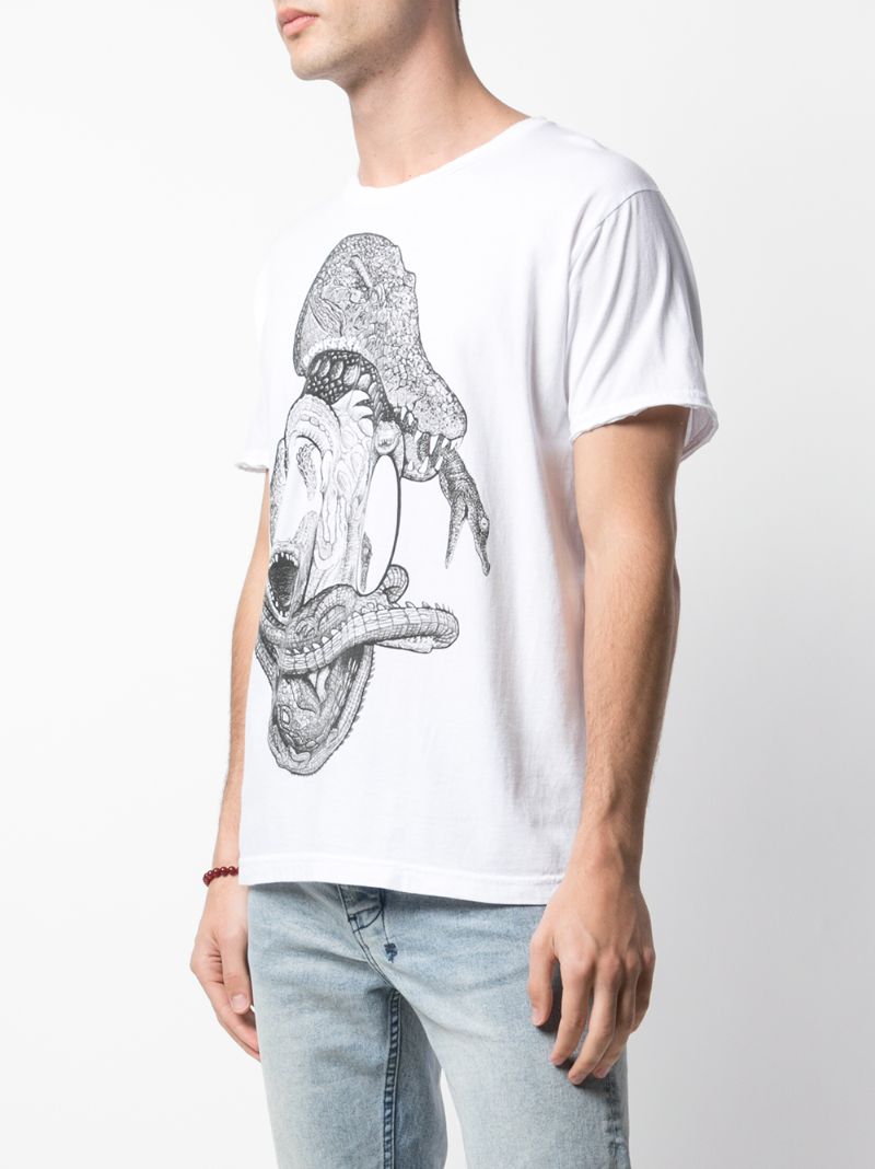 Shop Domrebel Danger Raw Hem T-shirt In White