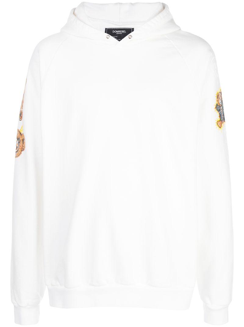 Domrebel Doodles Multi-print Hoodie In White