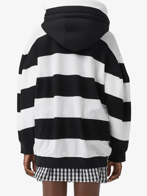black and gray striped hoodie