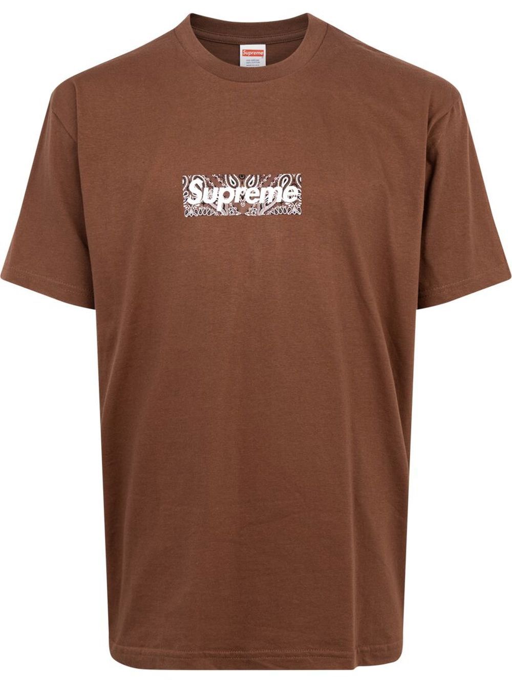 Supreme FW19 Week 17 Bandana Box Logo Tee cashew Short Sleeve Unisex Gray  SUP-FW19-10902