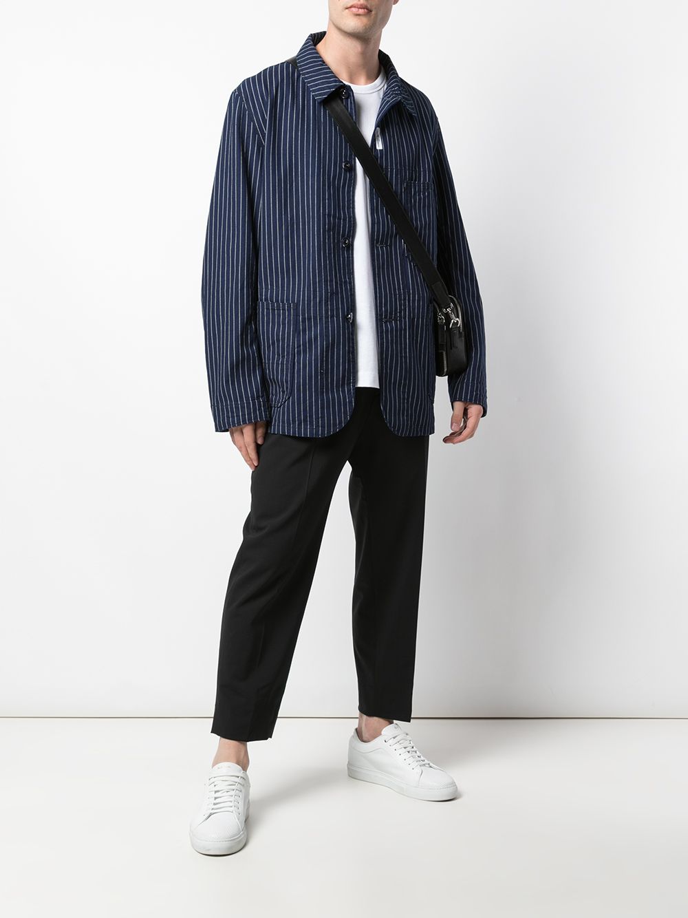 фото Engineered garments полосатая куртка-рубашка с карманами