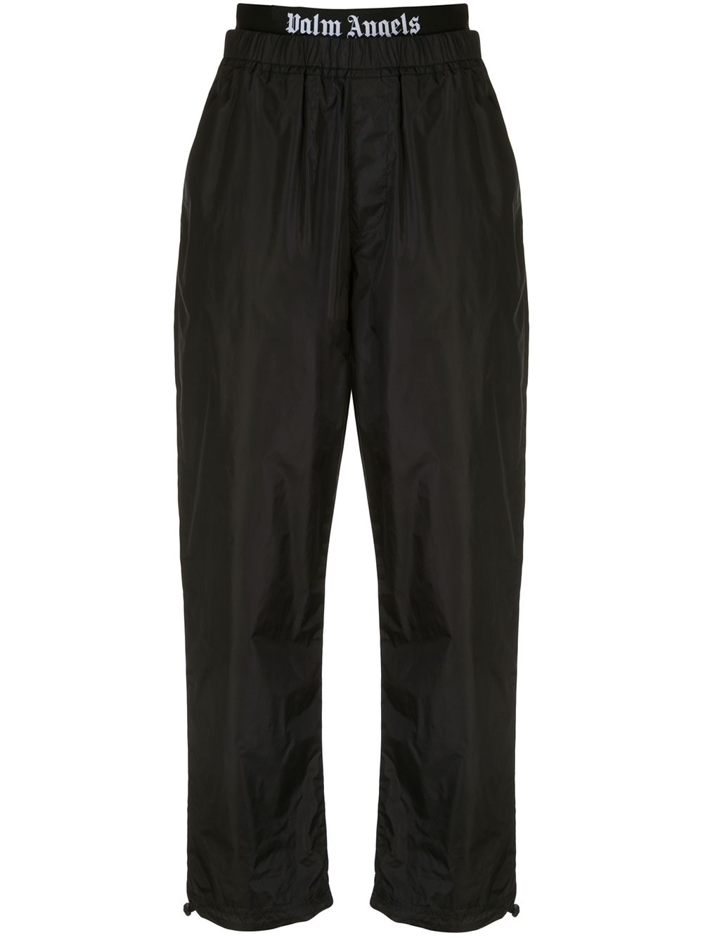 Palm Angels Layered-effect Cropped Track Pants In Black