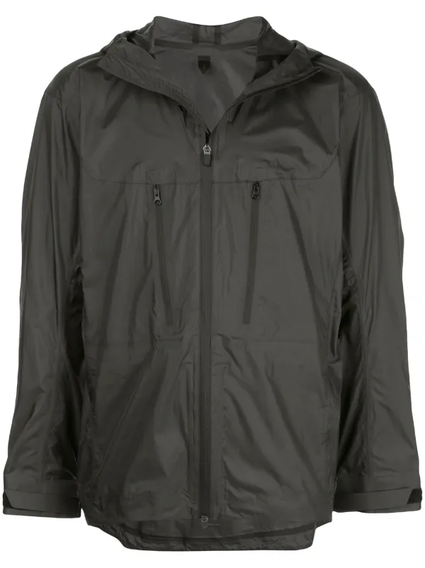 white hooded windbreaker