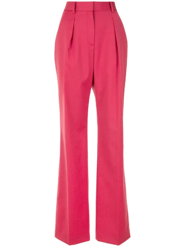 pink high waisted wide leg trousers
