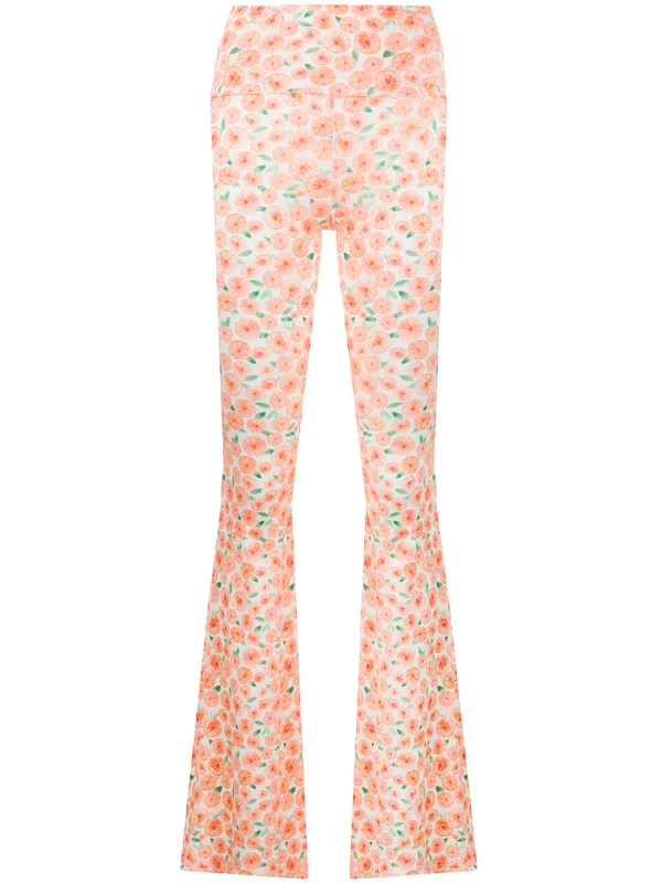 floral flared trousers