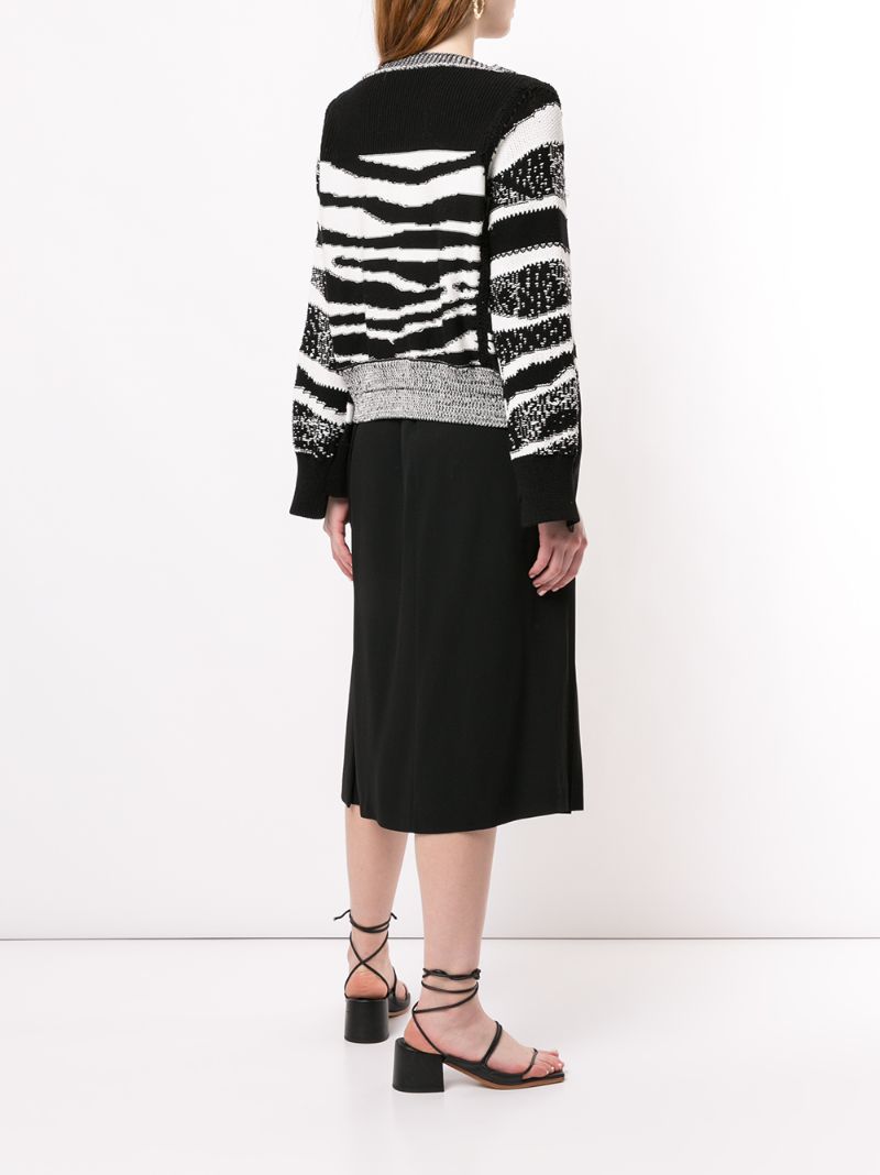 Shop Ports 1961 Split-arm Jacquard Sweater In Black