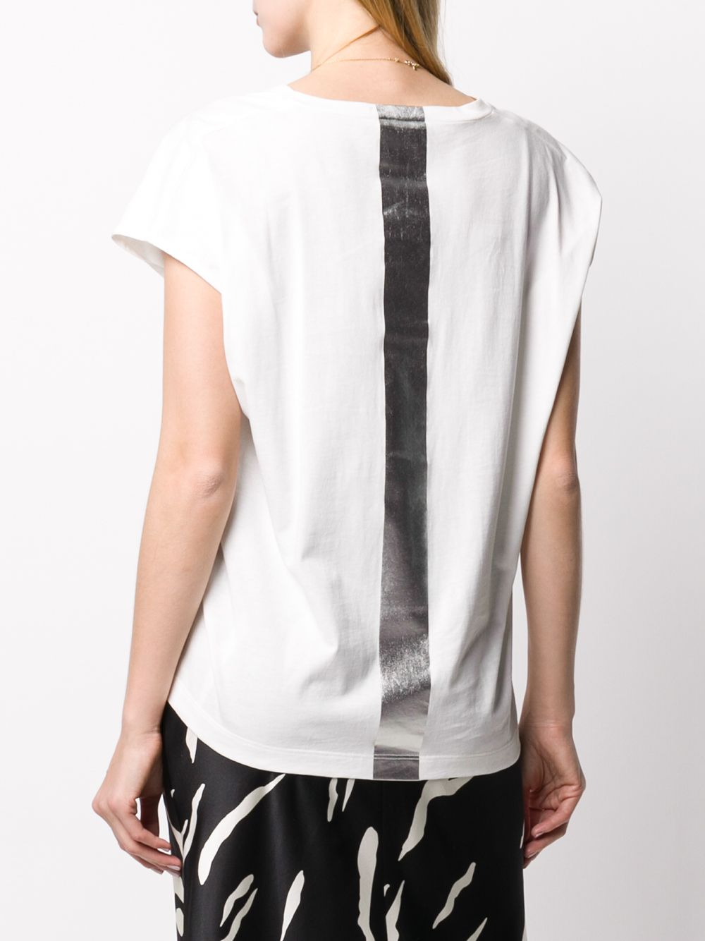 фото Nude oversized rear-striped t-shirt