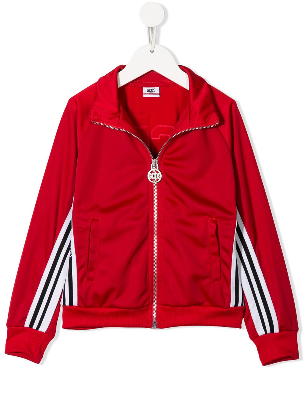 Gcds Kids' Zipped Track Jacket In Red