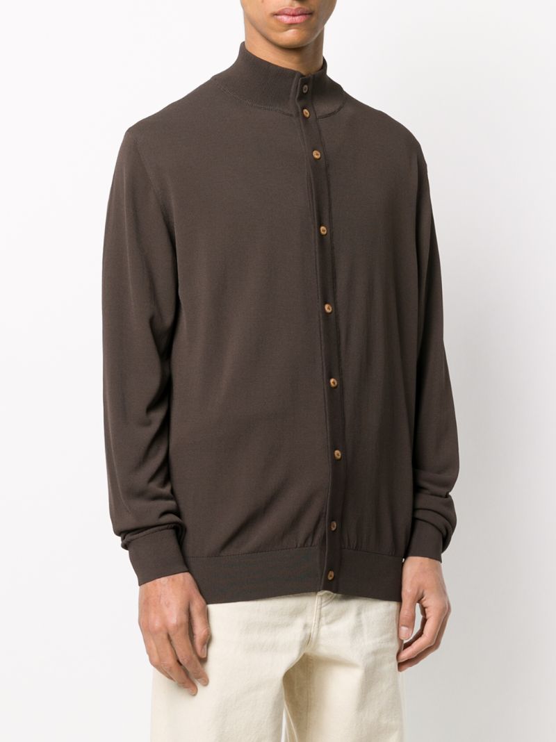 Shop Nanushka Benoi High-neck Cardigan In Brown