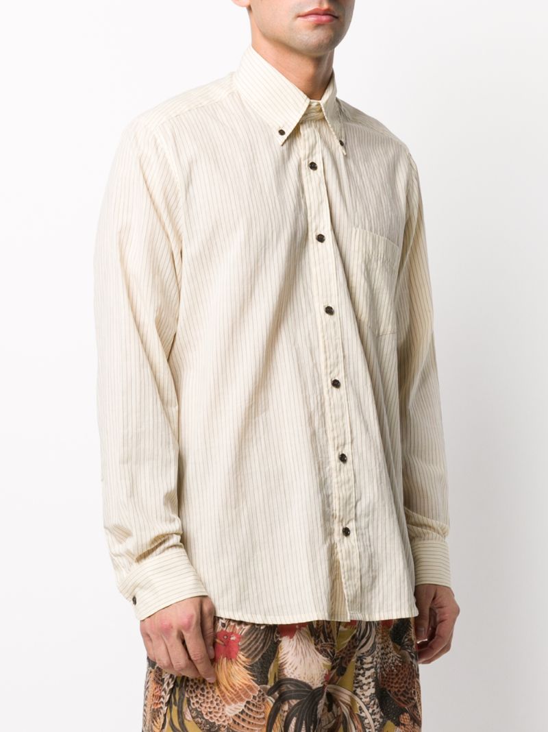 Shop Nanushka Striped Long-sleeve Shirt In Neutrals